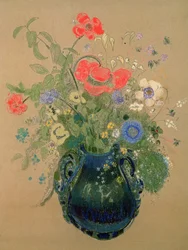 Vase med blomster, ca. 1905-08